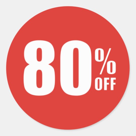 80 Eighty Percent Off Discount Sale Sticker