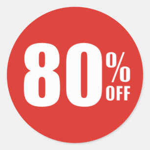 80% Eighty Percent OFF Discount Sale Sticker