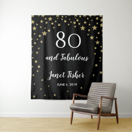 80  Fabulous birthday Photo Booth backdrop banner