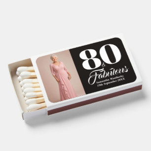 80 & Fabulous Birthday Photo Favor Matchboxes
