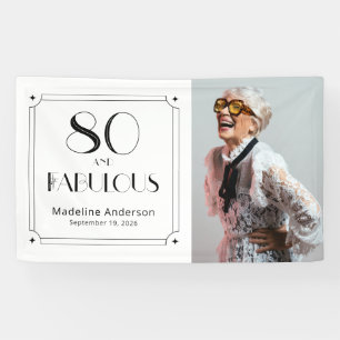 80 & Fabulous Bold Photo 80th Birthday Party Banner
