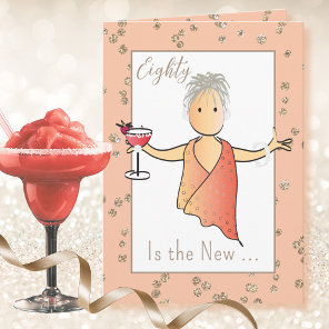 80 Fabulous Female Cartoon Funny 80th Birthday Card
