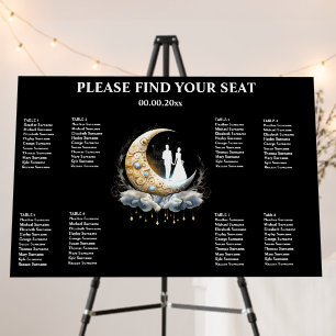 80 guests Celestial half moon couple silhouette Foam Board