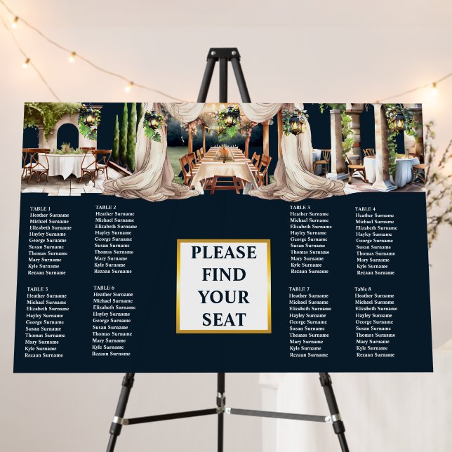 80 guests | Winery vineyard al fresco table blue Foam Board (In Situ (Stand))