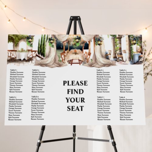 80 guests  Winery vineyard elegant wine farm chic Foam Board