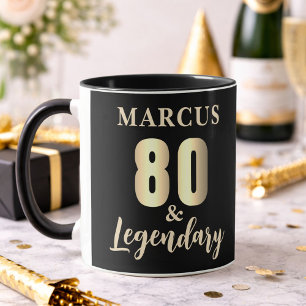 80 & Legendary Gold 80th Birthday  Mug