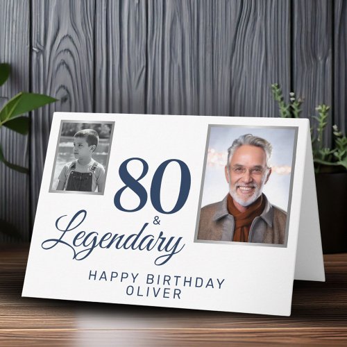 80 & Legendary Metallic 2 Photos 80th Birthday 
