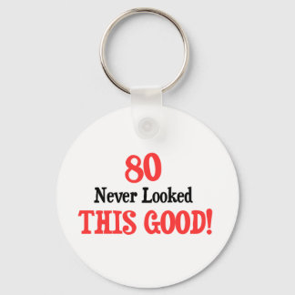 80 Never Looked This Good Keychain