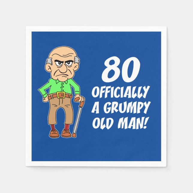 80 Officially A Grumpy Old Man Napkins (Front)