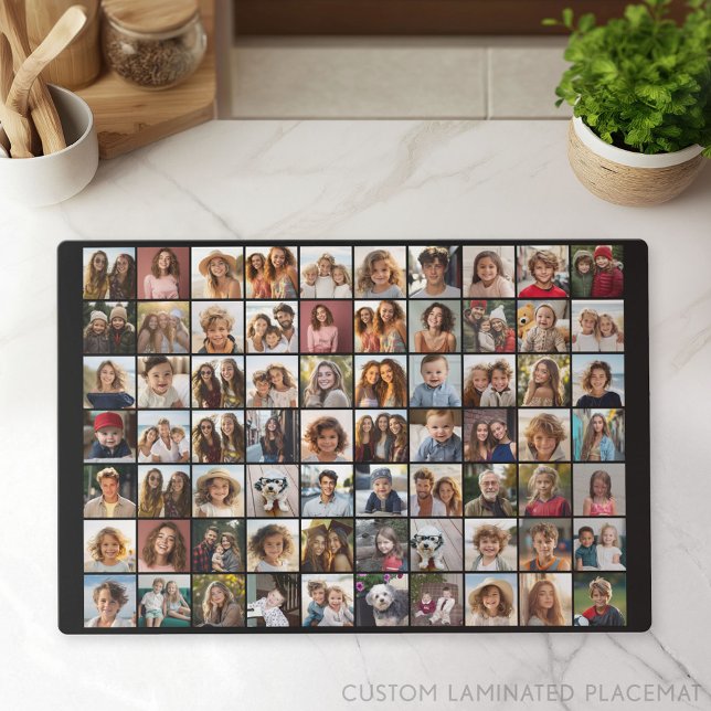 80 Photo Collage Black - Custom Picture Placemat (Creator Uploaded)
