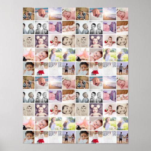 80 Photo Collage Personalized 20 repeating Poster
