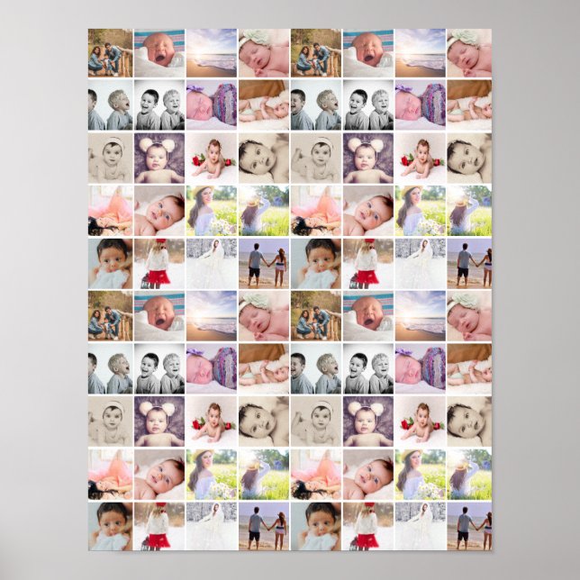 80 Photo Collage Personalized (20 repeating) Poster (Front)