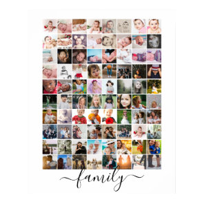 80 Photo Collage Personalized Family Poster