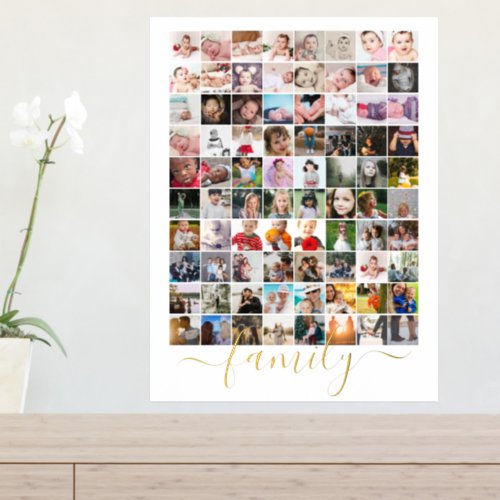 80 Photo Collage Personalized Family Typography Foil Prints