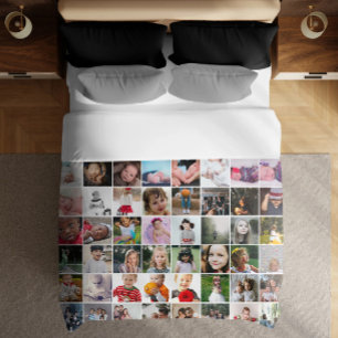 80 Photo Collage Personalized (Twin Size 1 sided) Duvet Cover
