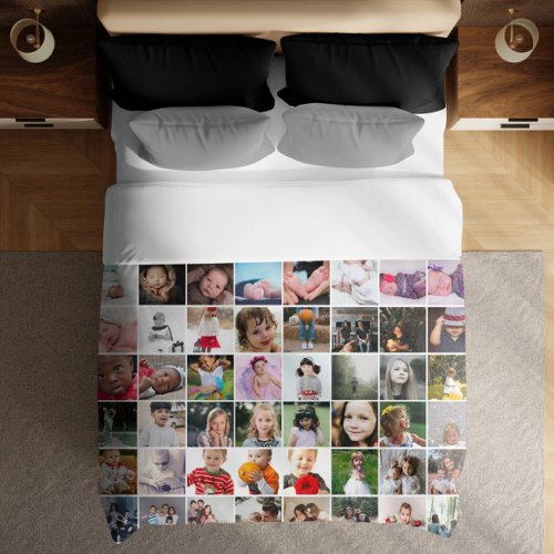 80 Photo Collage Personalized Twin Size 1 sided Duvet Cover