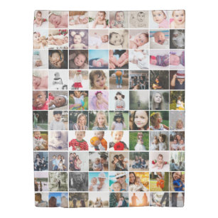 80 Photo Collage Personalized (Twin Size 1 sided) Duvet Cover