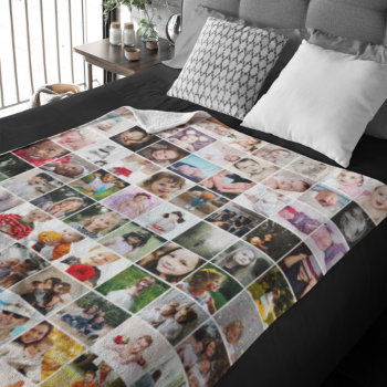 80 Photo Collage  Unique Personalized Diy Custom Fleece Blanket by Ricaso at Zazzle