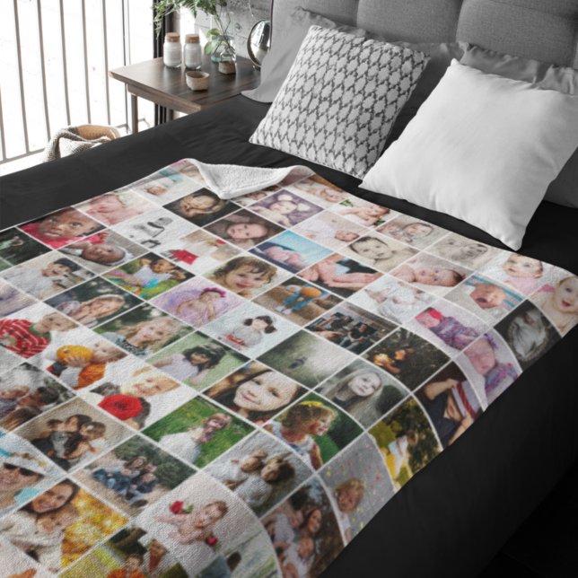 80 Photo Collage  Unique Personalized DIY Custom Fleece Blanket (Creator Uploaded)
