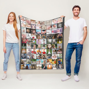 80 Photo Collage  Unique Personalized DIY Custom Fleece Blanket