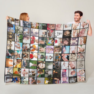 80 Photo Collage  Unique Personalized DIY Custom Fleece Blanket