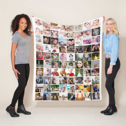 80 Photo Collage  Unique Personalized DIY Custom Fleece Blanket