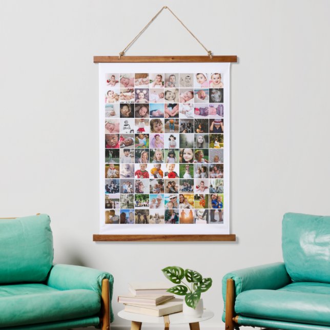 80 Photo Collage Unique Personalized DIY Custom Hanging Tapestry (Living Room)