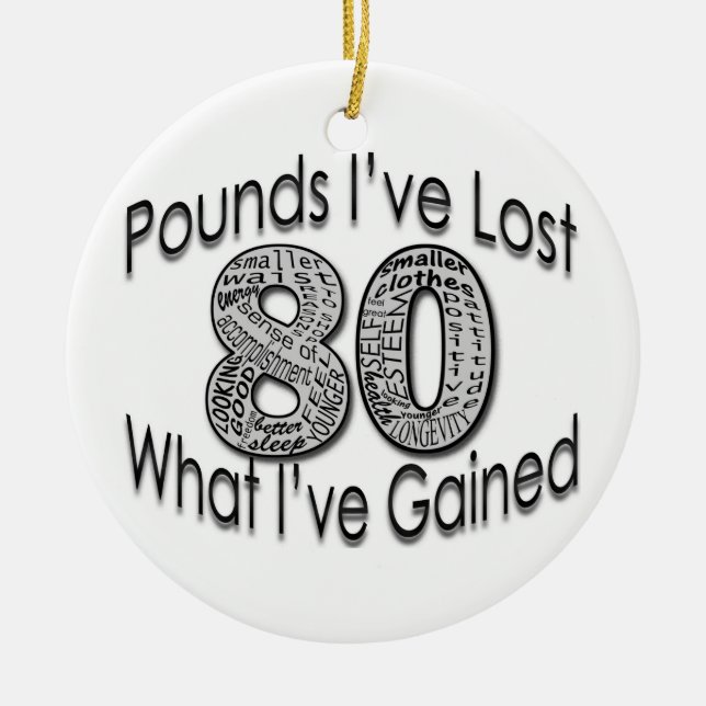 80 Pounds Lost Ornament (Front)