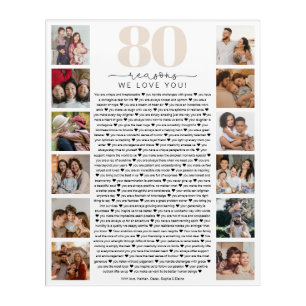 80 Reasons We Love You Birthday Keepsake Gift Acrylic Print