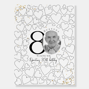 80 Reasons We Love You Gold Board