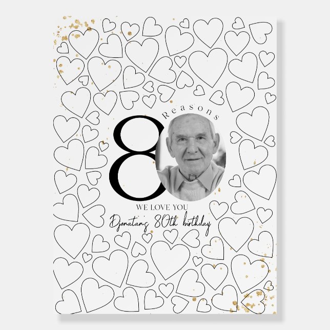 80 Reasons We Love You Gold Board (Front)