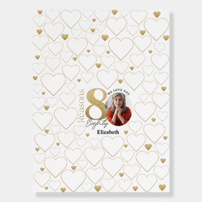 80 Reasons We Love You Gold Board (Front)