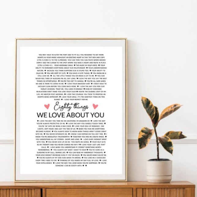 80 reasons why we love you birthday gift for him  poster (Creator Uploaded)