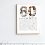80 reasons why we love you birthday photo collage poster<br><div class="desc">80 Reasons We Love You Photo Poster Celebrate someone truly special with this “80 Reasons We Love You” personalised photo collage poster. Perfect for milestone birthdays, anniversaries, or other memorable occasions, this beautiful poster features a collage of your favourite photos alongside a customisable text block listing 80 heartfelt reasons why...</div>