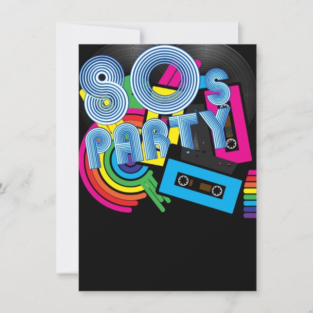80 Retro Party Invitation (Front)