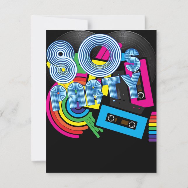 80 Retro Party Invitation (Front)