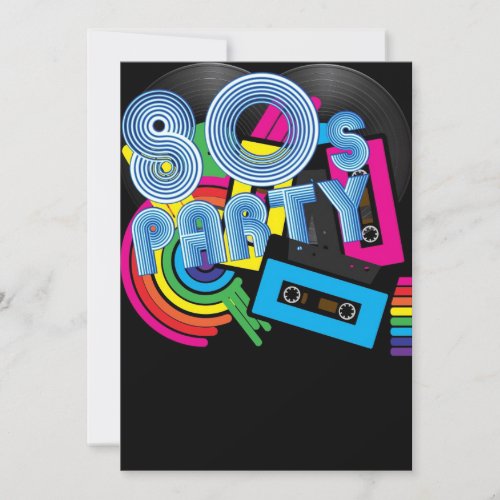 80 Retro Party Personalized Announcement