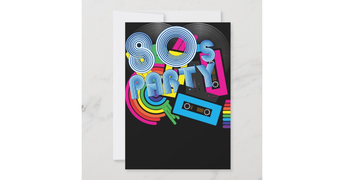 80 Retro Party Invitation | Zazzle