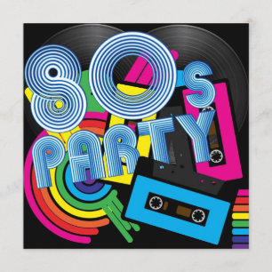 80 Retro Party Invitation