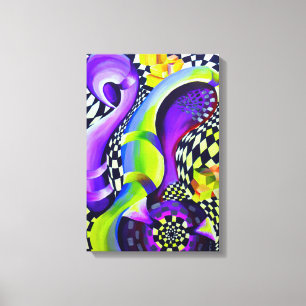80`s Abstract Retro Geometric Pattern Canvas Print