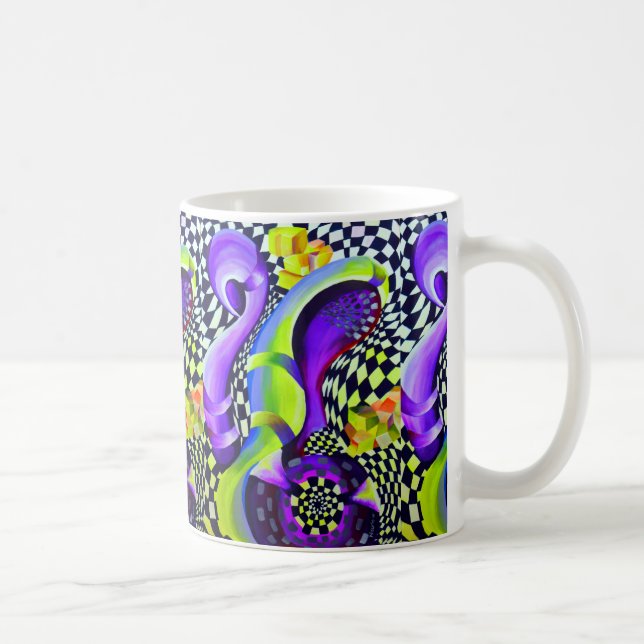 80 s Art Deco Geometric Pattern Coffee Mug (Right)