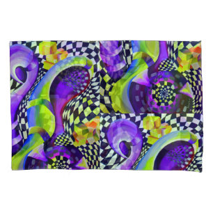 80 s Art Deco Geometric Pattern Pillow Case