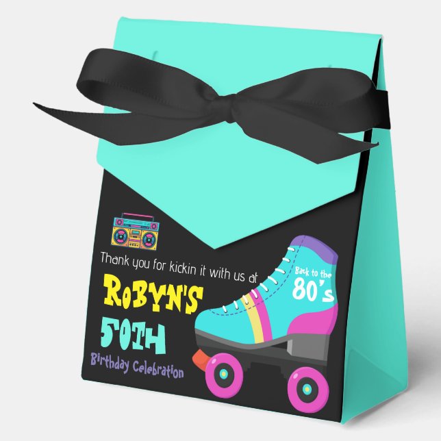 80’s or 90s Theme Birthday Invitation Favor Boxes (Front)