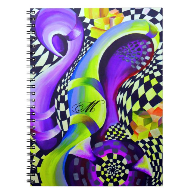 80`s Retro Geometric Pattern Notebook (Front)