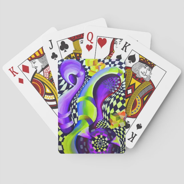80`s Retro Geometric Pattern Poker Cards (Back)