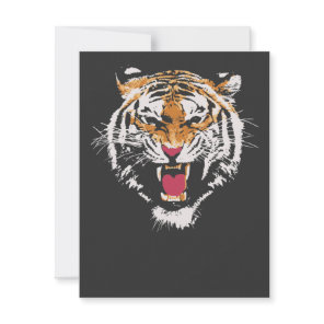 80 S Wild Tiger Growling Face Sweater Invitation