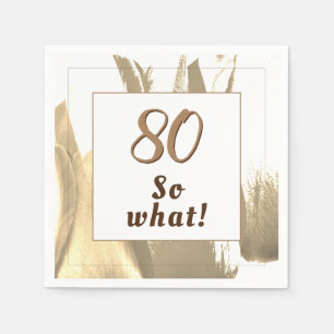 80 so what Elegant Golden Tulip 80th Birthday Napkins