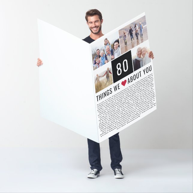 80 Things We Love About You | 80th Birthday Card (In Situ)