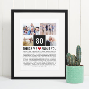 Poster - 50 Reasons Why We Love You - Hearts - Choose Unframed