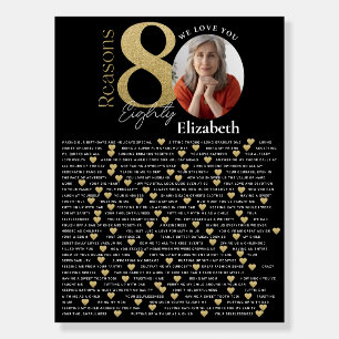 80 Things We Love About You Black Gold Board